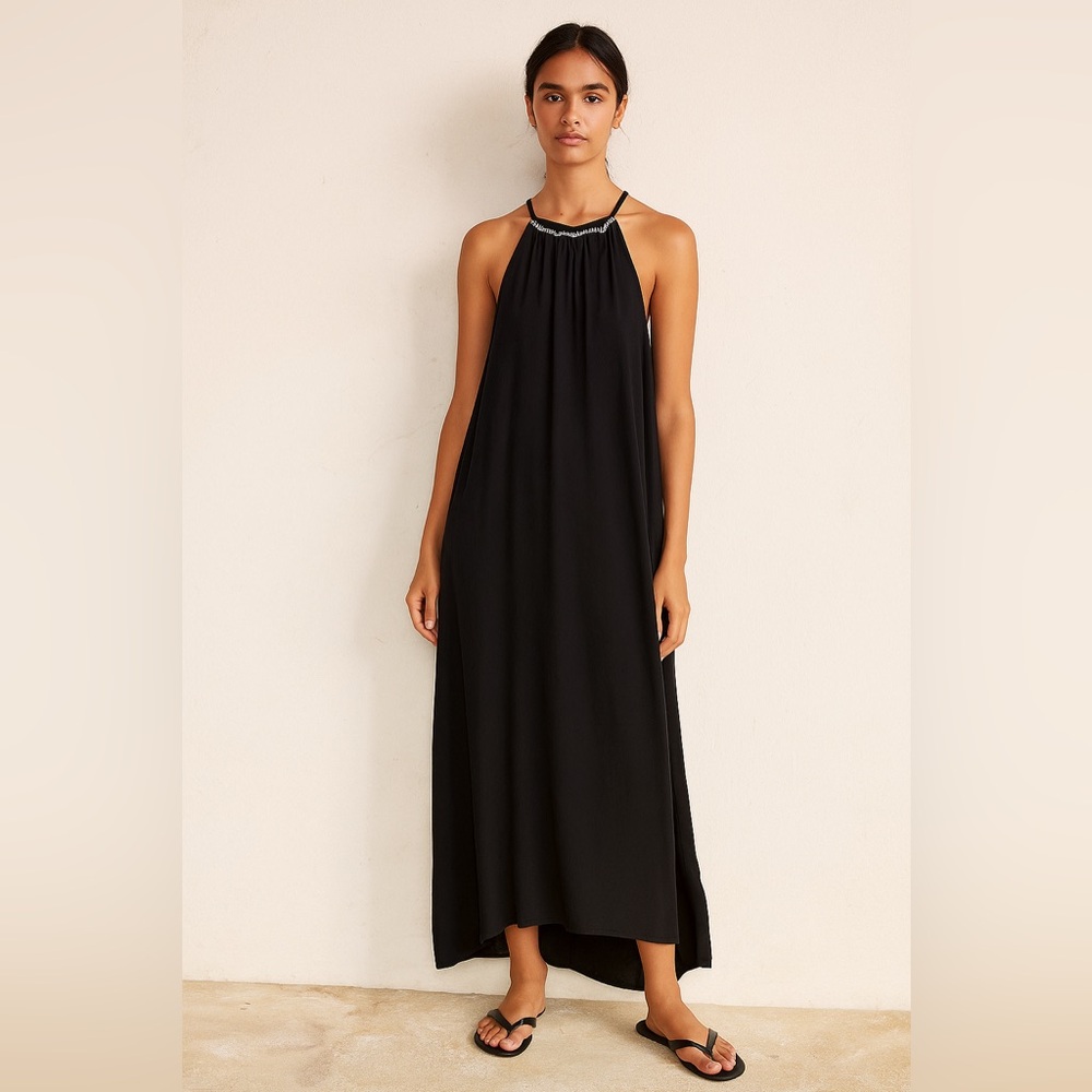 Madewell Black Halter Maxi Dress